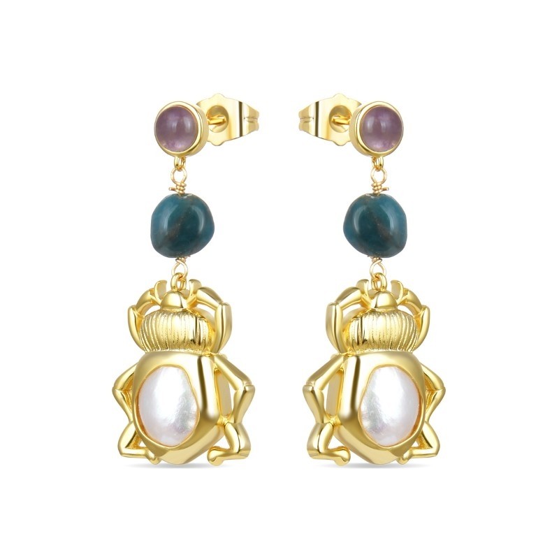 Pendientes dorados de inspiración egipcia de Luxenter, SGEX181114.