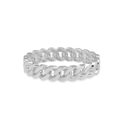 Brazalete de eslabones barbabos grandes y plateados de Luxenter, SSDY032.