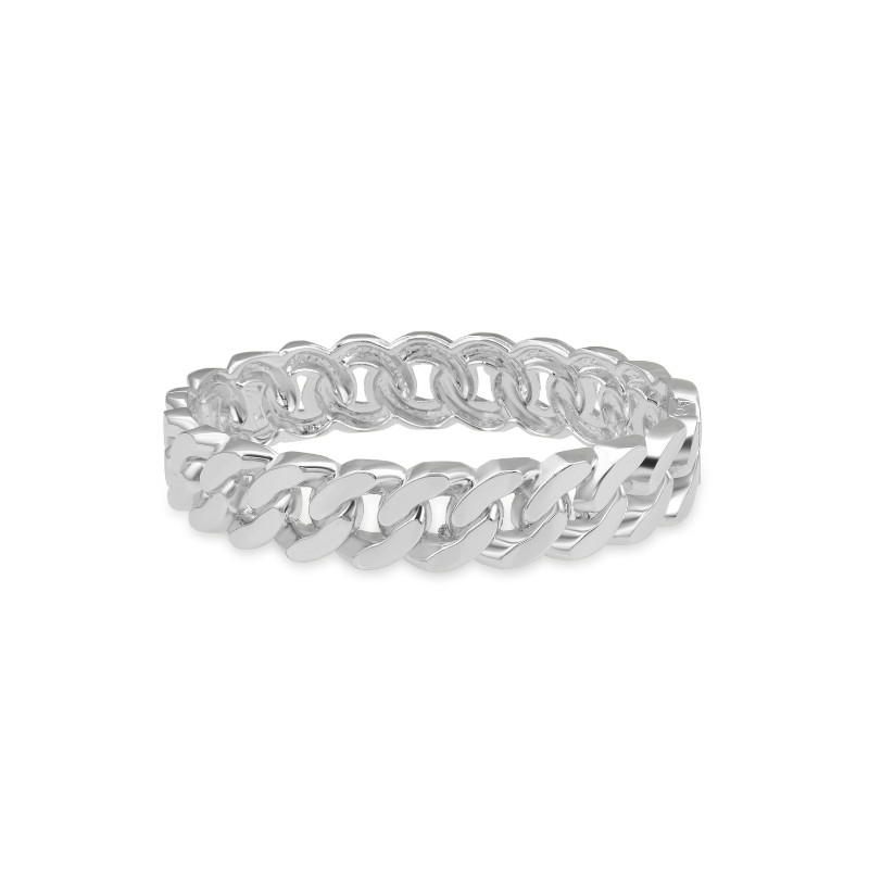 Brazalete de eslabones barbabos grandes y plateados de Luxenter, SSDY032.