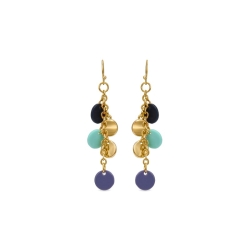 Pendientes dorados con resinas de colores de Luxenter, SGEW463639.