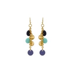 Pendientes dorados con resinas de colores de Luxenter, SGEW463639.