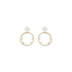 Pendientes en plata dorada y circonitas de Luxenter, EQ361Y00.