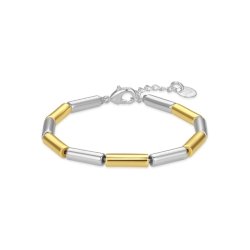 Pulsera de metal bicolor en dorado Telysh de Luxenter, BXA254M110.