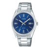 Reloj Casio plateado con esfera azul marino, MTP-1302PD-9AVEF.