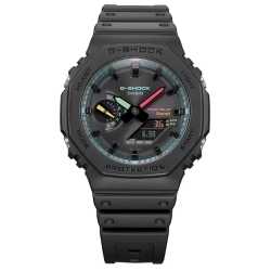 Reloj G-Shock Tough Solar negro y detalles flúor, GA-B2100MF-1AER.