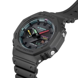 Reloj G-Shock Tough Solar negro y detalles flúor, GA-B2100MF-1AER.