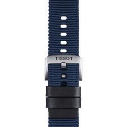 Correa original Tissot de tela azul y 22 mm de ancho, T852046754.