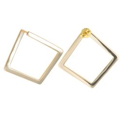 Aros cuadrados en plata dorada de Salvatore Plata, 268A0022.
