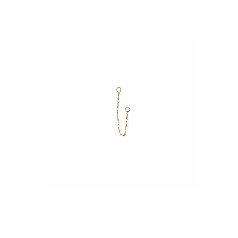 Cadena con asas para piercing de oreja en dorado de Salvatore Plata.