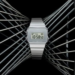 Reloj Casio Vintage plateado esfera efecto espejo, A700WEV-7AEF.