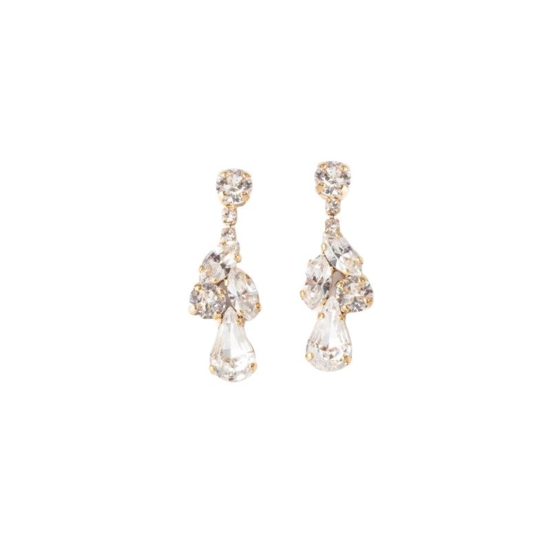 Pendientes de novia dorados y cristal Swarovski® Abrazi, 06-AS-GOLD.