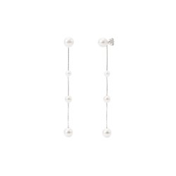 Pendientes para novias en plata y perlas Swarovski® de Abrazi, Resa.