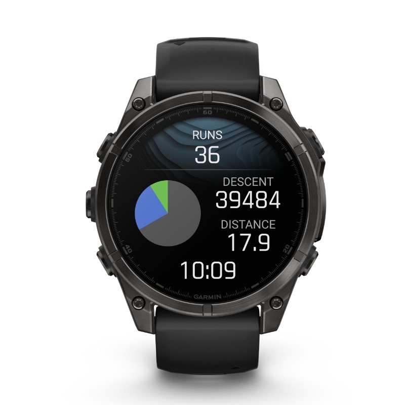 Reloj Garmin fēnix® 8 pantalla Amoled zafiro y correa negra, 010-02904-21.