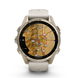 Reloj Garmin fēnix® 8 pantalla Amoled zafiro caja dorada 43 mm, 010-02903-11.