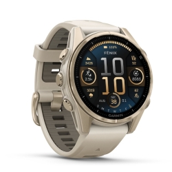 Reloj Garmin fēnix® 8 pantalla Amoled zafiro caja dorada 43 mm, 010-02903-11.