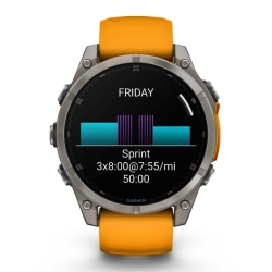 Reloj inteligente Garmin fēnix 8 de 47 mm, Amoled y correa naranja, 010-02904-11.