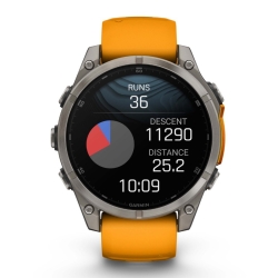 Reloj inteligente Garmin fēnix 8 de 47 mm, Amoled y correa naranja, 010-02904-11.