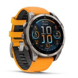 Reloj inteligente Garmin fēnix 8 de 47 mm, Amoled y correa naranja, 010-02904-11.