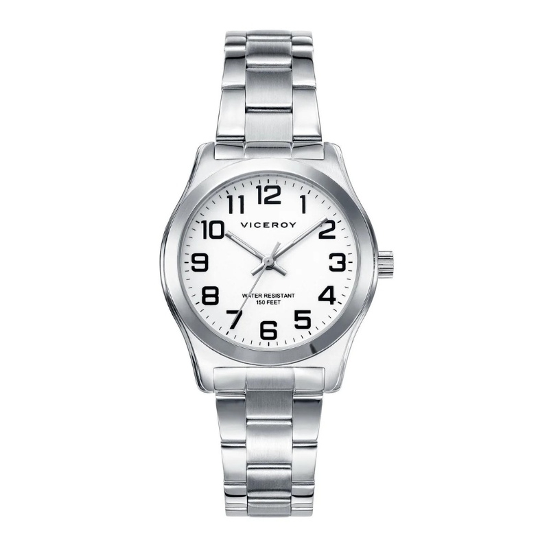 Reloj Viceroy para mujer de acero y esfera blanca, gama básica 40854-04.