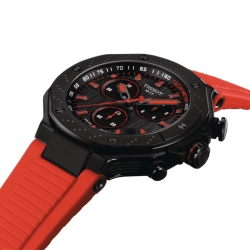 Reloj Tissot T-Race Chronograph cuarzo negro y rojo, T1414173706101.