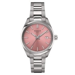 Reloj Tissot PR 100 en acero con esfera rosa, 34 mm, T1502101133100.