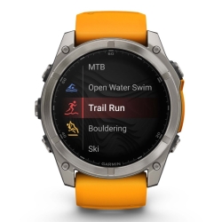 Reloj Garmin fēnix® 8 51 mm, Amoled zafiro y correa naranja, 010-02905-11.