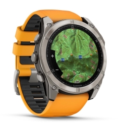 Reloj Garmin fēnix® 8 51 mm, Amoled zafiro y correa naranja, 010-02905-11.