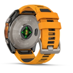 Reloj Garmin fēnix® 8 51 mm, Amoled zafiro y correa naranja, 010-02905-11.