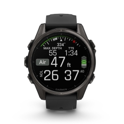 Reloj Garmin fēnix® 8 43 mm, Amoled zafiro, titanio DLC en negro, 010-02903-21.