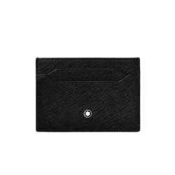 Portatarjetas Montblanc Sartorial piel negra para 5 tarjetas, 130324.