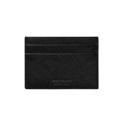 Portatarjetas Montblanc Sartorial piel negra para 5 tarjetas, 130324.