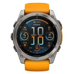 Reloj Garmin fēnix® 8 51 mm, Amoled zafiro y correa naranja, 010-02905-11.