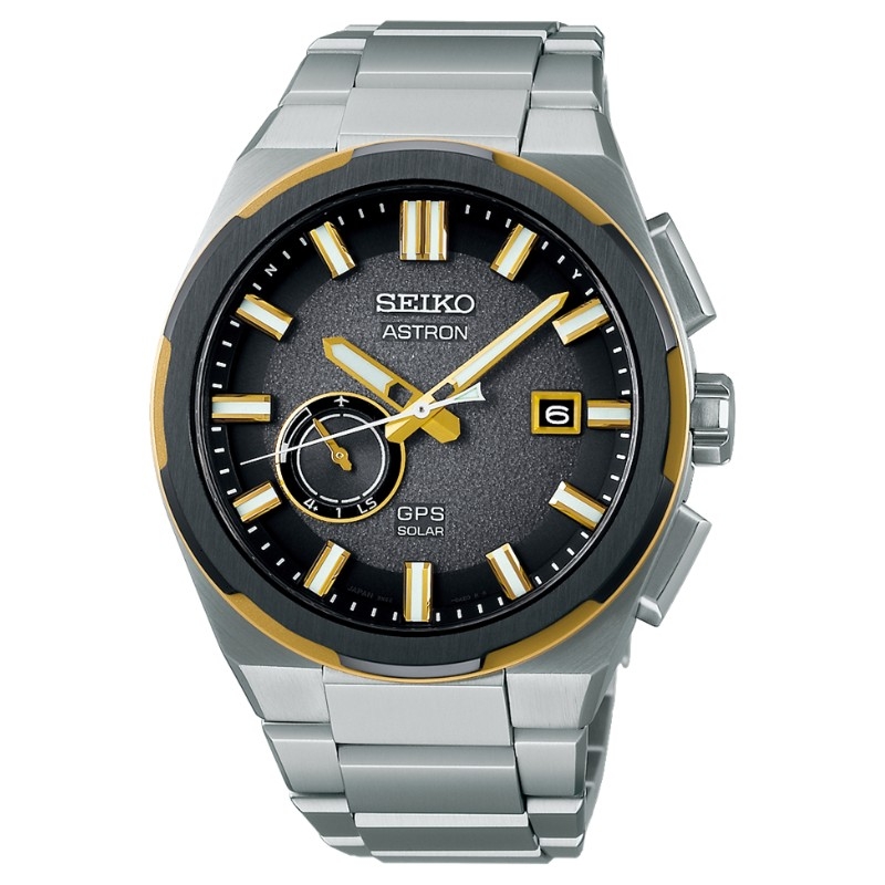 Reloj Seiko Astron Solar GPS 3X62 con detalles dorados, SSJ026J1.