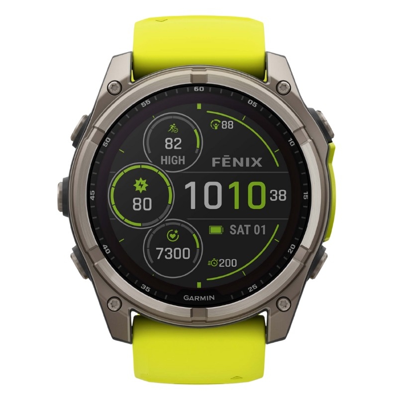 Reloj inteligente Garmin fēnix® 8 51 mm solar y zafiro correa amarilla, 010-02907-21.