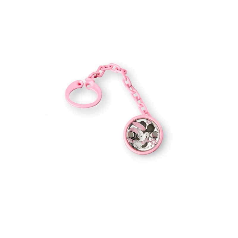 Pinza de chupete para niña en rosa con plata "Minnie", de Italsilver.