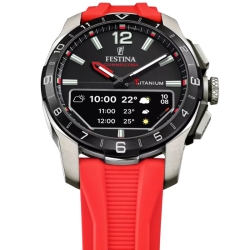 Reloj híbrido Festina Connected D caja de titanio y rojo, F23000/C.