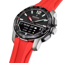 Reloj híbrido Festina Connected D caja de titanio y rojo, F23000/C.