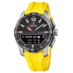 Reloj híbrido Festina Connected D caja de titanio y amarillo, F23000/A.