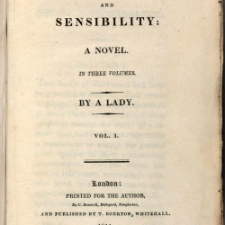 Original de la portada de su obra más conocida, Sentido y sensibilidad.