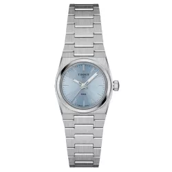 Reloj Tissot PRX 25 mm en cuarzo y esfera celeste, T1370101135100.