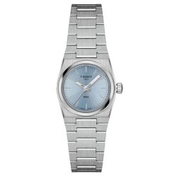 Reloj Tissot PRX 25 mm en cuarzo y esfera celeste, T1370101135100.