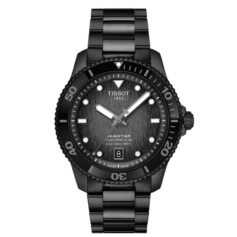 Reloj Tissot Seastar 1000 Powermatic 80 40 mm negro, T1208073305100.