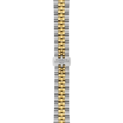 Reloj Tissot Ballade 34 mm bicolor y esfera plateada, T1562102203100.