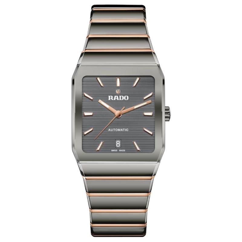 Reloj Rado Anatom Automatic cerámica gris y detalles rosé, R10203102.
