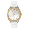 Reloj TOUS Now Lady bicolor, nácar y correa caucho blanca, 3000141100.