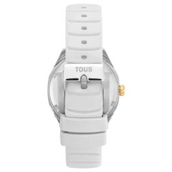 Reloj TOUS Now Lady bicolor, nácar y correa caucho blanca, 3000141100.