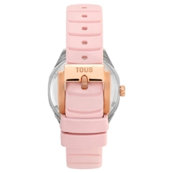 Reloj Tous Now Lady bicolor, nácar y correa caucho rosa, 3000141600.