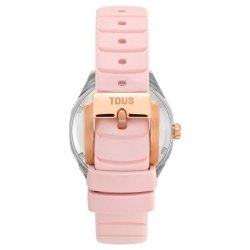 Reloj Tous Now Lady bicolor, nácar y correa caucho rosa, 3000141600.
