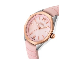 Reloj Tous Now Lady bicolor, nácar y correa caucho rosa, 3000141600.