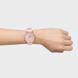 Reloj Tous Now Lady bicolor, nácar y correa caucho rosa, 3000141600.